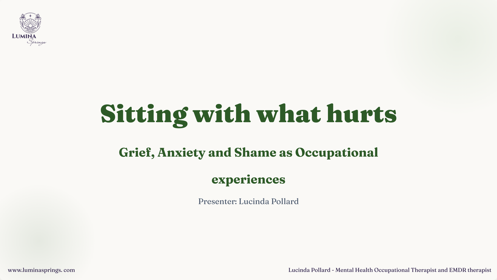 Sitting with What Hurts: Grief, Shame and Anxiety as Occupational Experiences